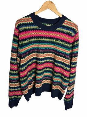 GAP cash like fair multicolor fair isle crew neck sweater size XL Tall